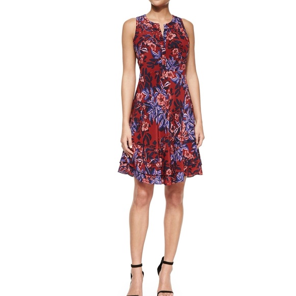 Rebecca Taylor Dresses & Skirts - Rebecca Taylor Women's Floral Printed Sleeveless Flare Silk Dress Size 2